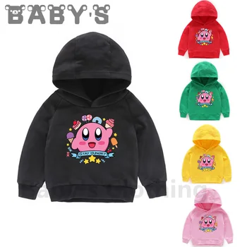 

Children Hooded Hoodies Kids Arcade Collage Kirby Cartoon Sweatshirts Baby Pullover Cotton Tops Girls Boys Funny Clothes,KMT5219