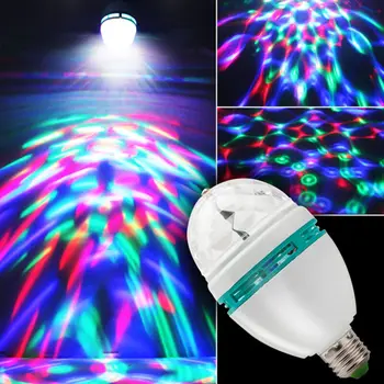 

Xmas Club Ballroom Stage Night Rotating RGB Crystal Ball LED Light Bulbs Lamp