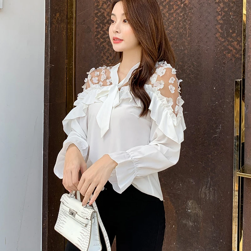 fashion woman blouses summer Autumn long sleeve women shirts white blouse tops office lady work wear blouse shirt blusas