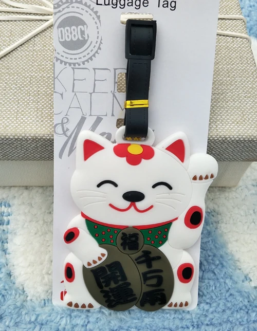 see chart1 1 шт. Lucky Cat Аниме путешествия бренд багажная бирка на чемодан ID адрес портативный держатель тегов багажные этикетки - Цвет: see chart1