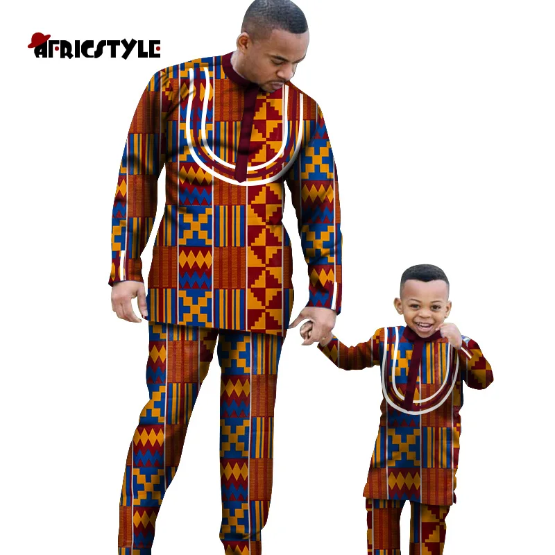 Костюм для родителей и ребенка в африканском стиле, повседневная праздничная одежда, семейный костюм в африканском стиле