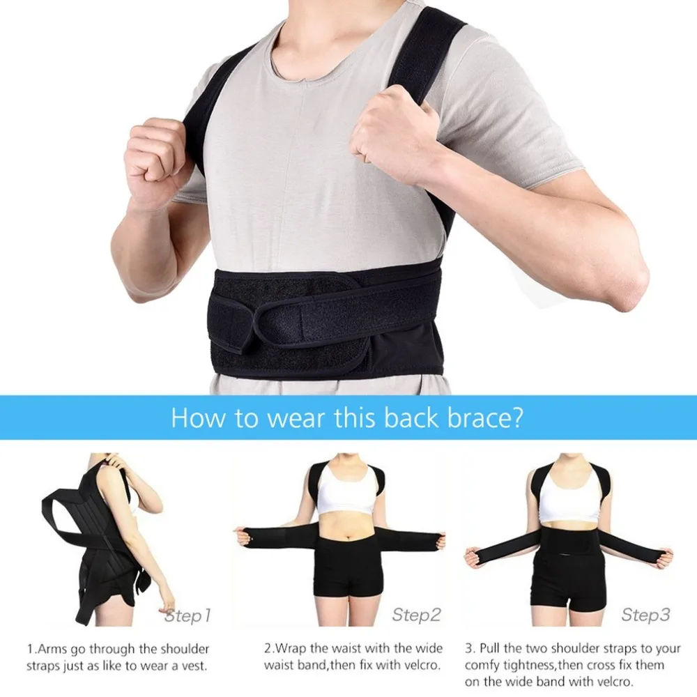 Unisex Posture Corrector Lumbar Lower Back Support Shoulder Brace Pain Relief AU Back Posture Corrector