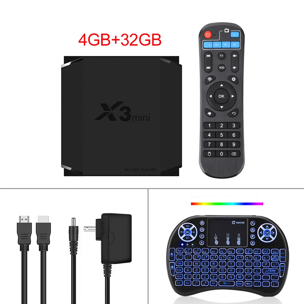 VONTAR X3mini 8K 4GB 64GB 32GB Amlogic S905X3 Smart tv BOX Android 9,0 Dual Wifi BT 4K 1080p Youtube Netflix X3 mini телеприставка - Цвет: 4GB 32GB i8