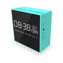 HYASIA светодиодный Будильник с динамиком fm-радио беспроводной динамик Bluetooth 4,2 зеркальный дисплей Поддержка Aux tf музыкальный проигрыватель для офиса дома