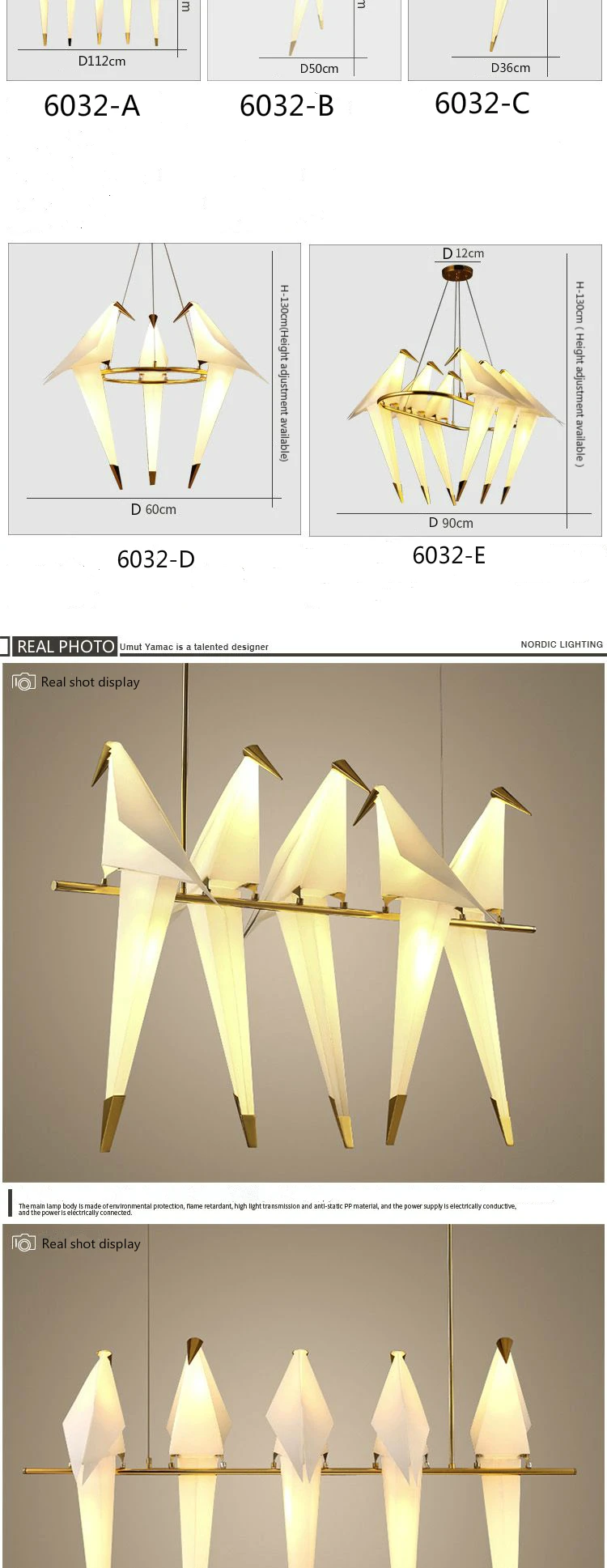 MOLDEN современный бумажный журавль металлическая люстра для ресторана гостиной столовой детской комнаты светодиодный дизайн птички подвесной светильник