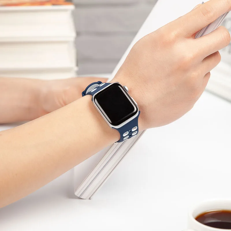 Силиконовые сменные ремешки для Iwatch силиконовый ремешок Apple Watch серии Se/6/5/4/3/2/1