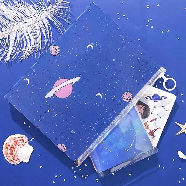 

1PC Kawaii Creative A5 PVC Waterproof File Folder Desk Document Paper Organizer Bag Pencil Notebook Bags School Stationery