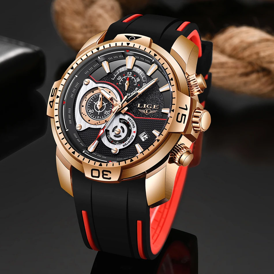 2022 LIGE Men Military Watches Luxury Creative Sport Watch Male Top brand Waterproof Quartz Watches Mens Clock Relogio Masculino