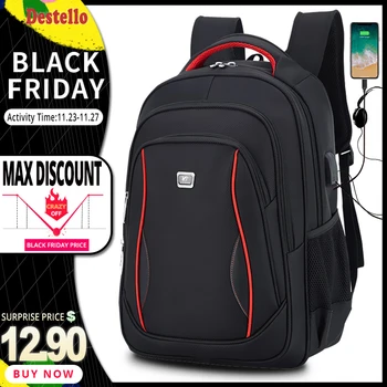 

Waterproof Solid Large Backpack Men Laptop Bags Black Backpack Man Travel Backpack Teenager Bookbag Oxford Backpack
