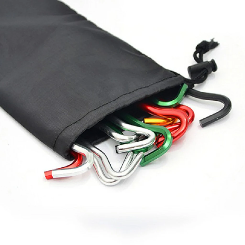 Drawstring Cord Storage Bag for Outdoor Camping Tent Stakes Awning Pegs Camping Accessories 22.5cm/ 27cm