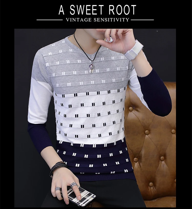 nuevo suéter casual de marca de moda de otogno jersey de cuello redondo de corte delgado para hombre suéteres y pulóver XXL