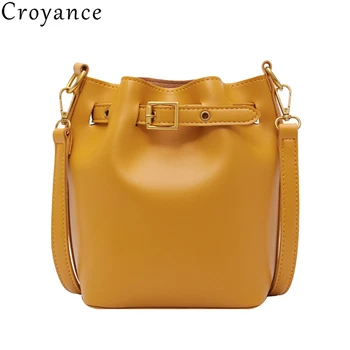 

Croyance Fashion Handbags Bucket Bags Women High Quality Casual Solid Color Shoulder Messenger Bags Ladies Crossbody Purse