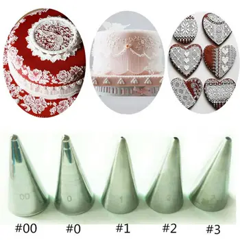 

Small Round Icing Piping Nozzles 5Pcs Writing Pastry Nozzle Stainless Confectionery Cream Cake Decorating Tools