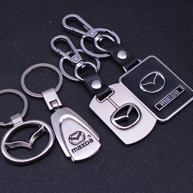 

Applicable to Mazda full range of car universal keychain fashion trapezoidal hollow metal key ring pendant V1