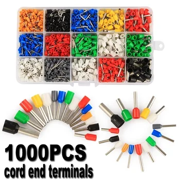 

1000PCS 0.5mm-6mm Insulated Wire Cable Cord End Ferrules Terminal Assortment Kit