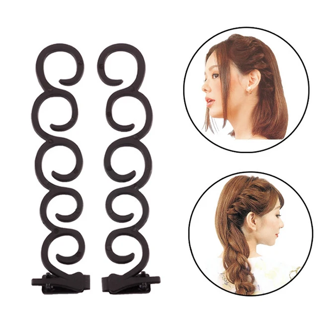 Multi-style Women Hair Accessories DIY Hair Styling Braiding Tools Magic Donut Bun Maker Hairstyle Braider Twist Headwear Clips 2pcs Style R