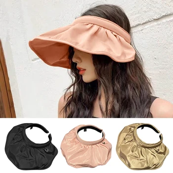 

Fashion Women Summer Hollow Out Empty Top Visor Sun Caps new waterproof breathable sunscreen Ruffle Travel hats for women#38
