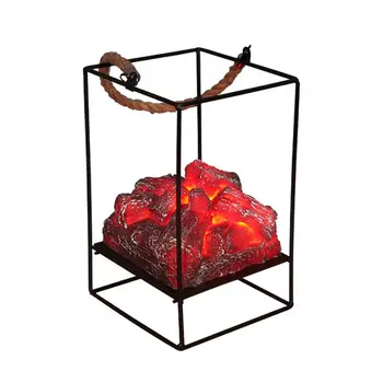 

Flame LED Decoration Simulation Charcoal Props Christmas Halloween Fireplace Wind Lamp Scene Decoration Resin