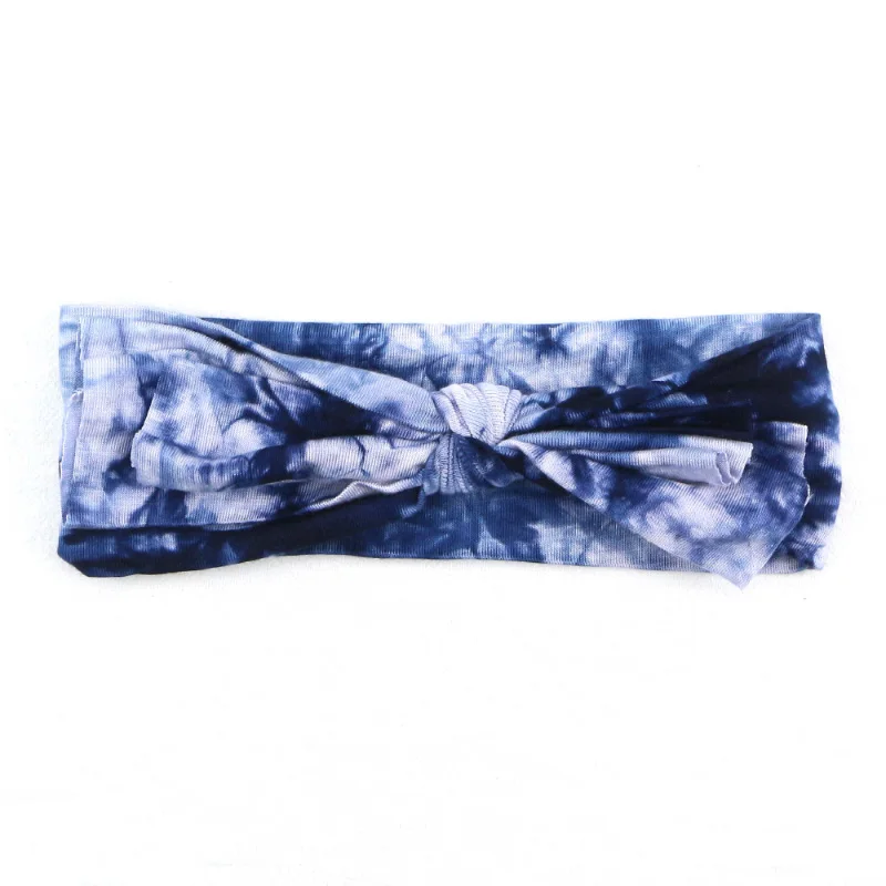 Sunlikeyou Kids Bowknot Baby Hair Accessories Bows Cotton Elastic Newborn Toddler Camouflage Print Turban Baby Girl Headbands - Цвет: navy