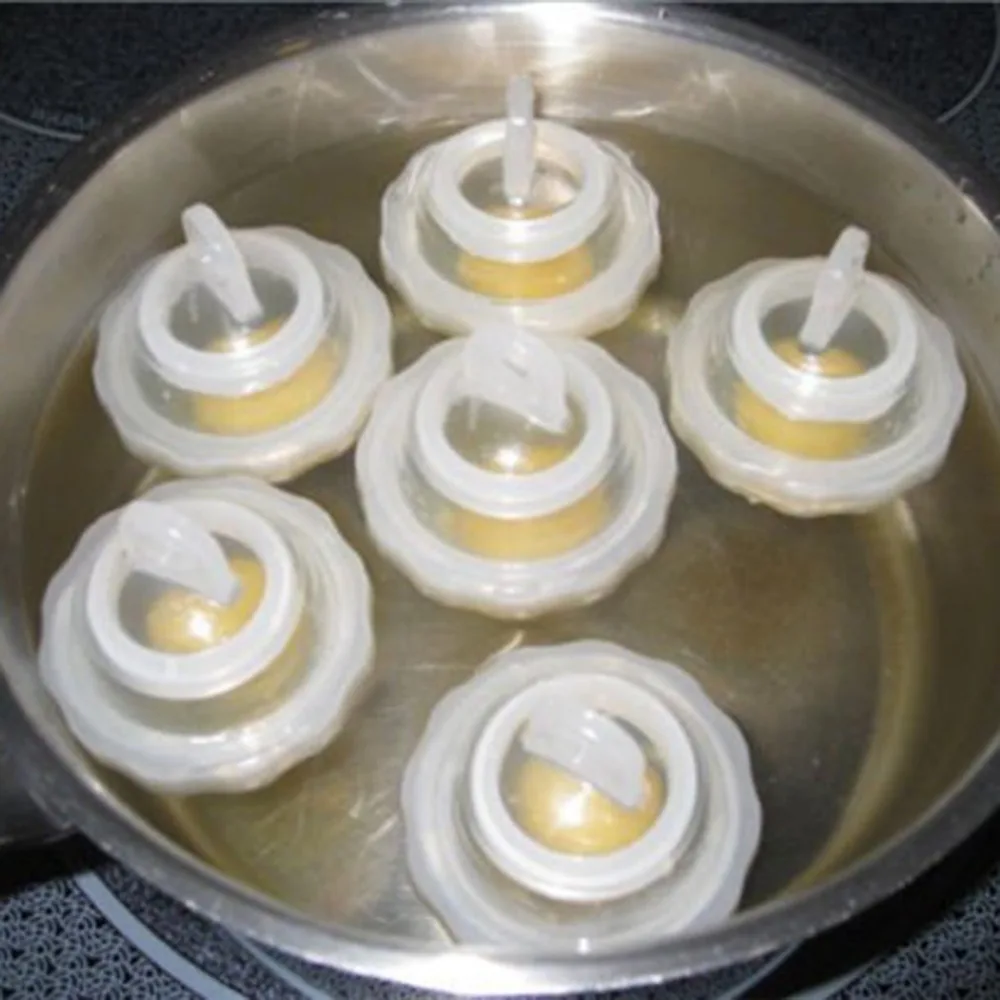7Pcs/Set Egg Cooker Transparent Silicone Fried Mold Kitchen Cooking Baking Tool with White Separator | Дом и сад