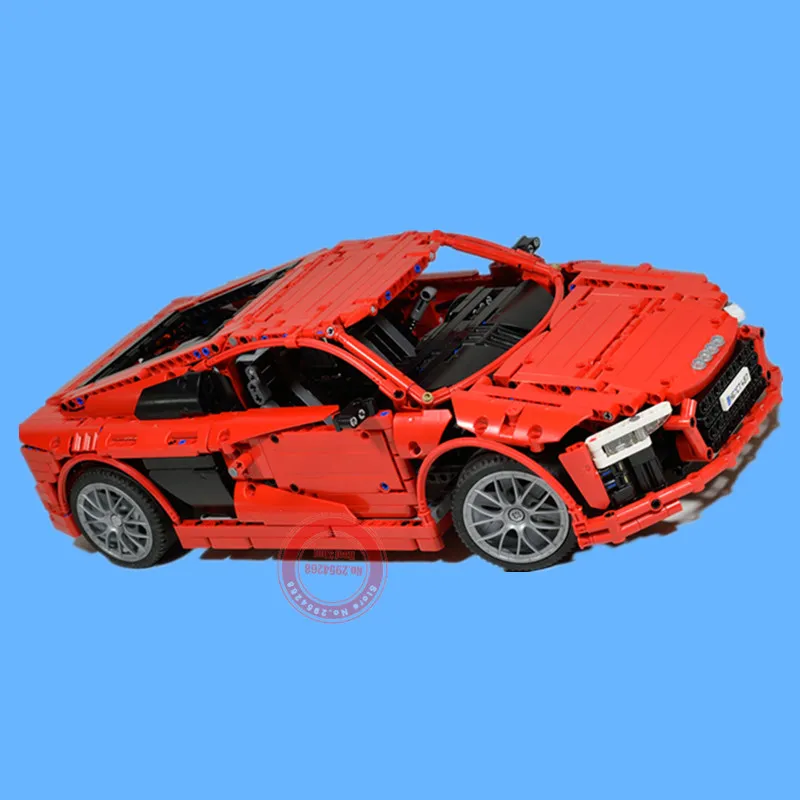 MOC серии AUDI R8 супер гоночный автомобиль MOC-4463 техника модели наборы строительные блоки кирпичи игрушки ребенок подарок на день рождения