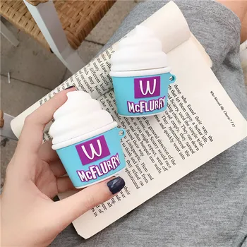 

3D Ice Cream Box Skin Headphone Cases for Apple Airpods 1/2 Silicone Protection Earphone Cover Accessories Cute Sweet Tube