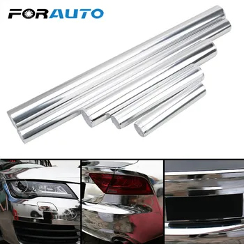 

Silver Chrome Mirror Vinyl Wrap Film Car-styling Glossy Car Stickers Decals Sheet Flexible High Stretchable Car Wrap Sticker