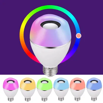 

LED Wireless Bluetooth Light Speaker RGB Smart Music Bulb E26 Base Color Changing With Remote Control Decorations