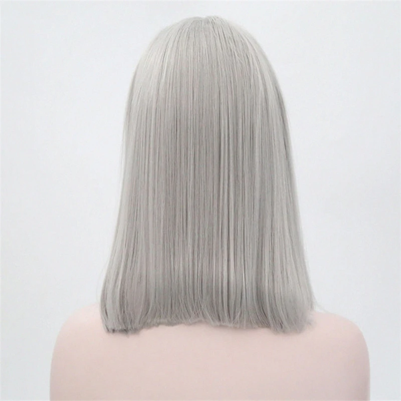 14 дюймов длинные прямые парики из искусственных волос белый Косплэй парики для Для женщин термостойкие