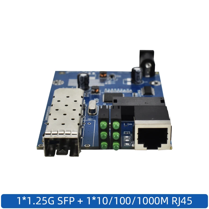 10/100/1000M Gigabit media converter 1 SFP 1 RJ45 gigabit optical fiber ethernet fiber optic Media Converter PCB 10 100 1000m gigabit fiber to rj45 converter sfp media converter 1 sfp 1 rj45 ethernet