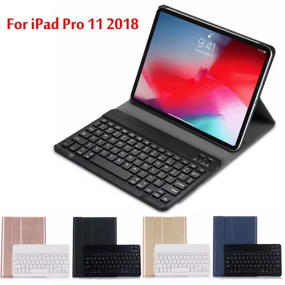 

For iPad Pro 11 2018 Case For iPad 11 High-Quality Ultra thin Detachable Wireless Bluetooth Keyboard Case cover + Gift