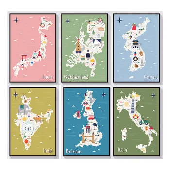 

Netherlands Korea Japan Italy Britain Travel Diamond Painting Cross Stitch 5D DIY Full Square Round Drill Embroidery Decor