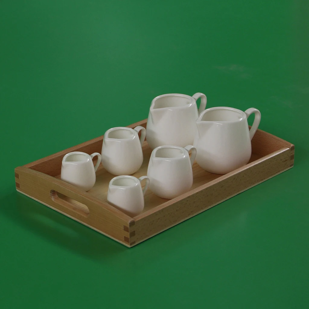 Montessori Teaching Aids - Training Pouring Set ( 6 Porcelain Pitchers in 3 Sizes) Early Educational Toys | Игрушки и хобби