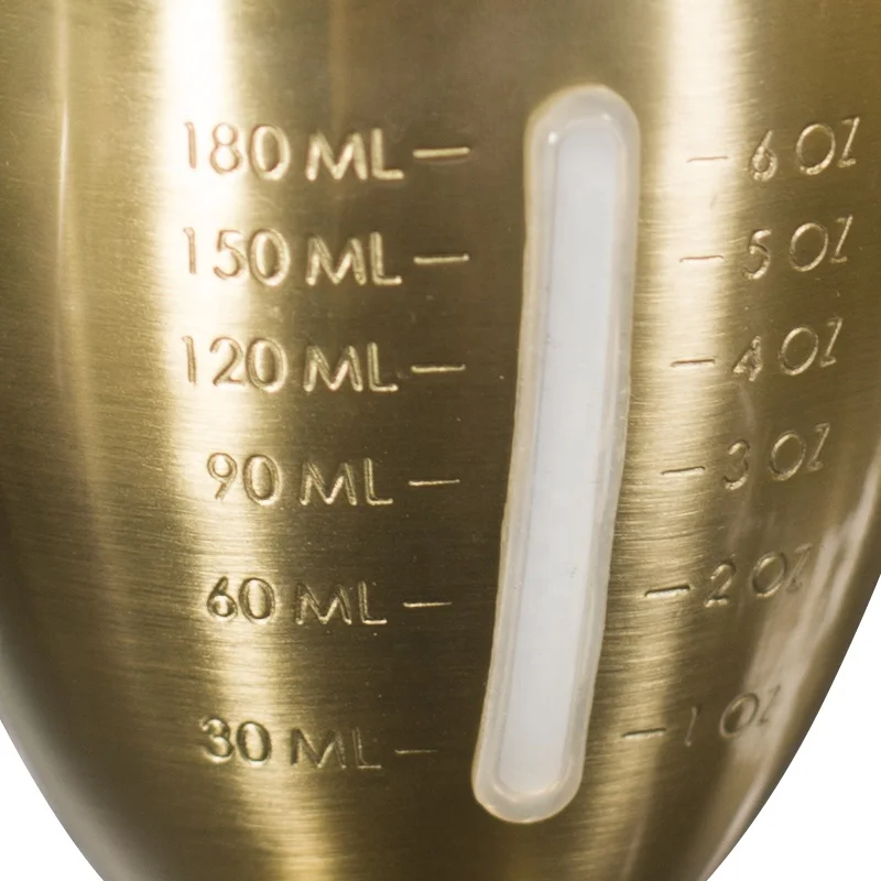 Custom 230ml Food Grade metal barware jigger gold liquid measuring cup