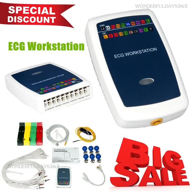 CONTEC8000G Multi-function PC ECG/EKG Workstation System 12 Lead Resting ECG,NEW