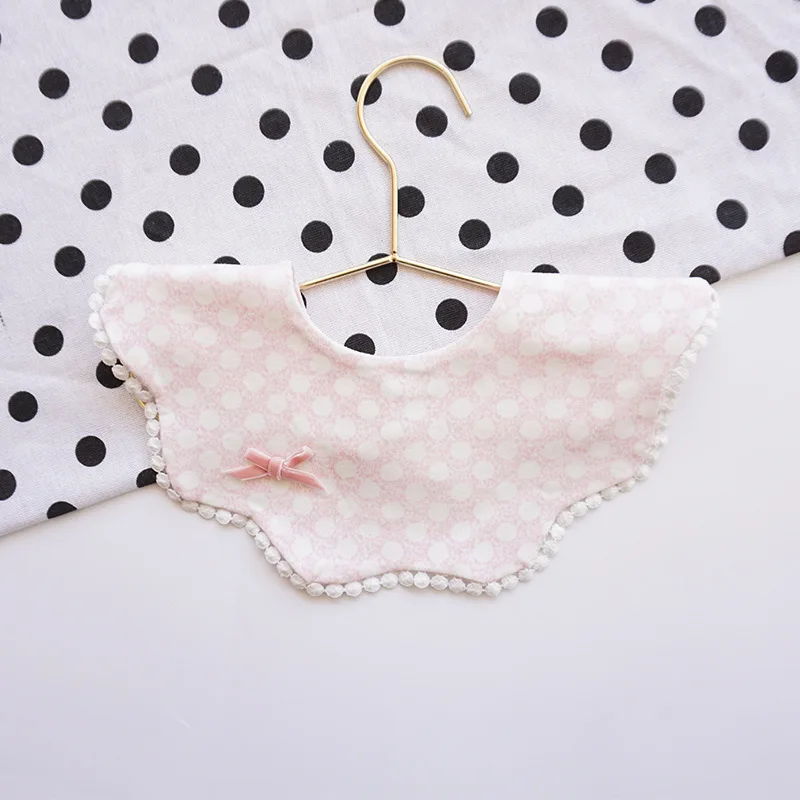 Korean Style Cute Cotton Soft Baby Bib Saliva Towel Fake Collar Scrub Flower Wavy Saliva Bow Burp Cloth Bibs Baby Accessories (4)