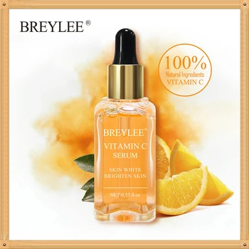 

BREYLEE Vitamin C Whitening Serum Brighten Skin Face Skin Care Fade Dark Spots Freckle 100% Natural Ingredients Anti-aging Serum
