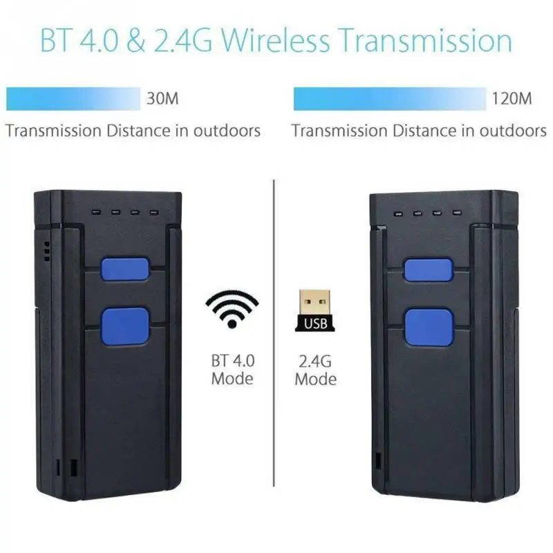 Bluetooth компьютер быстрая оплата портативный батарея питание считыватель беспроводной мобильный мини карманный светодиодный ручной сканер штрих-кода
