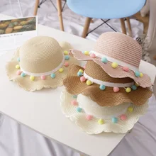 8 видов цветов, детская модная Повседневная дышащая Солнцезащитная пляжная шляпа с сумкой, аксессуары для маленьких девочек, От 1 до 8 лет