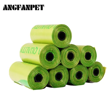 

8 Rolls/120Pcs Green Plastic Pick up bags Thicken Pet Dog Waste Bags Garbage Degradable Cleaning Waste Bag