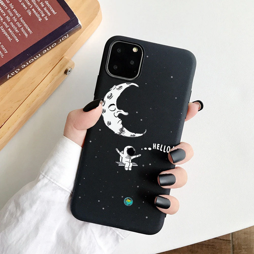 Чехлы для телефонов iphone 11 Pro мягкий чехол из ТПУ с принтом астронавта iPhone 7 8 Plus X XS
