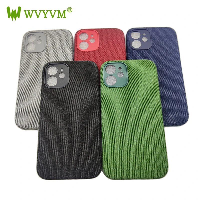 leather phone cases WVYVM Cho iPhone Full Cover Cao Cấp Hiha Vải Pattem Đứng Cho iPhone 12 Mini 12 11 PRO Max Da ốp Lưng Điện Thoại iphone leather case