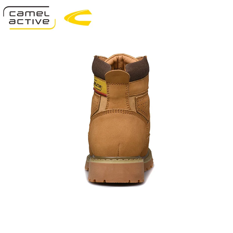 Camel Active/Новые мужские ботинки; зимние повседневные ботинки на нескользящей подошве с высоким берцем; мужские ботильоны из натуральной кожи на шнуровке; модные желтые ботинки
