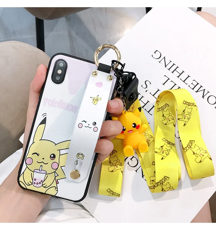 Oneplus 7 pro Crayon Shin-Chan Wrist Strap Soft TPU Phone Case for Oneplus 3 3T 1+5 5T One plus6 6T 1+7 Cute Case+ toy+ Strap