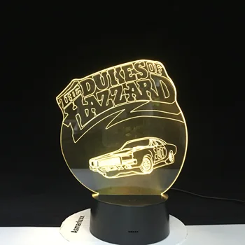 

The DUKES OF HAZZARD CAR Night Light Multi color LED RGBW Lighting Luminaria Table Kids Christmas Gift Home Office Decor 4077