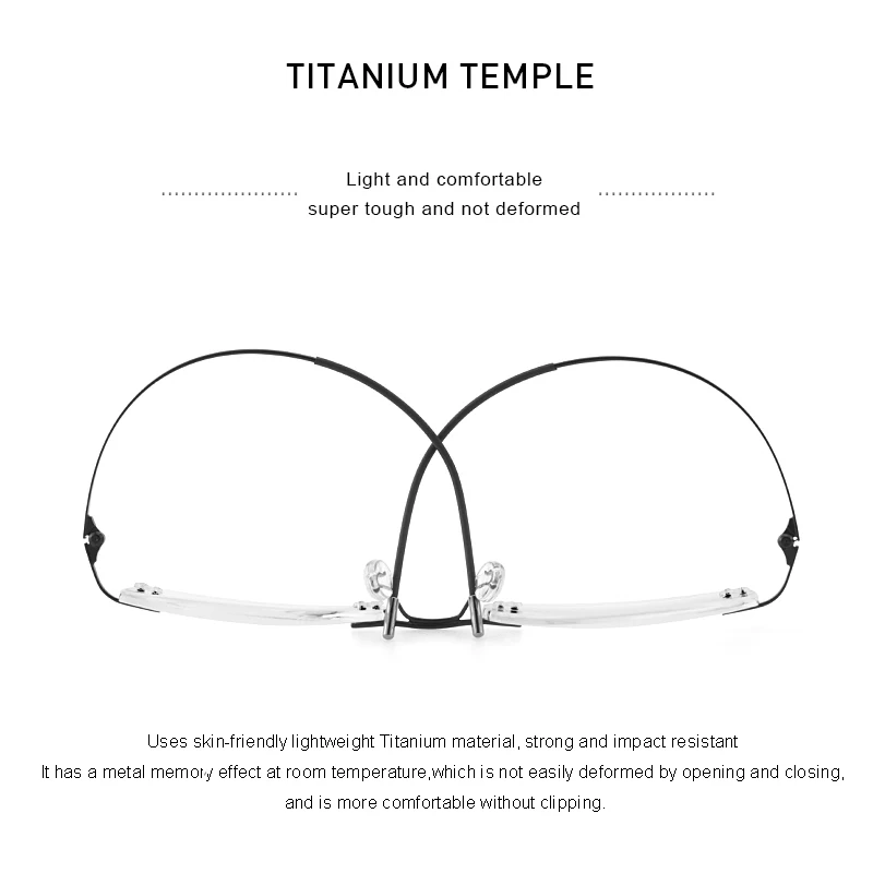 Women Eyewear Frames Titanium Alloy Rimless Ultralight Frameless Fashion Optical Frames S2888
