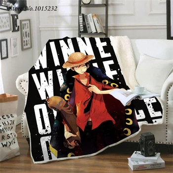 

Popular Anime One Piece 3D Printed Fleece Blanket for Beds Thick Quilt Fashion Bedspread Sherpa Throw Blanket Adults Kids 01