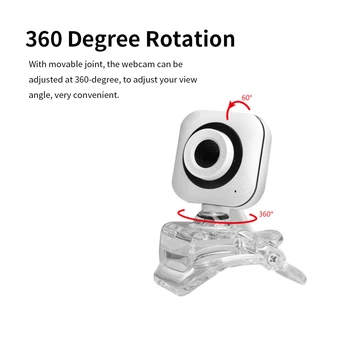 

HD Webcam 0.3MP Camera with Clear Mount Clip Built-in Microphone Notebook Web Cam 480P PC Desktop Computer Web Camera Video