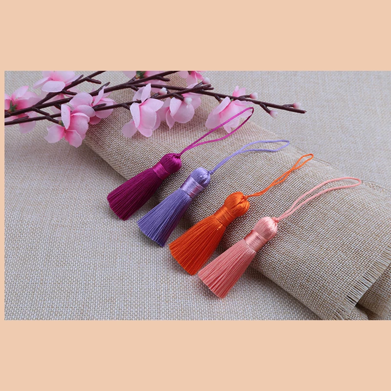 짧은 팻 실크 술 프린지 재봉 뱅 술 트림 키 술, DIY 펜던트 장식 커튼 액세서리, 5cm/로트, 5 개