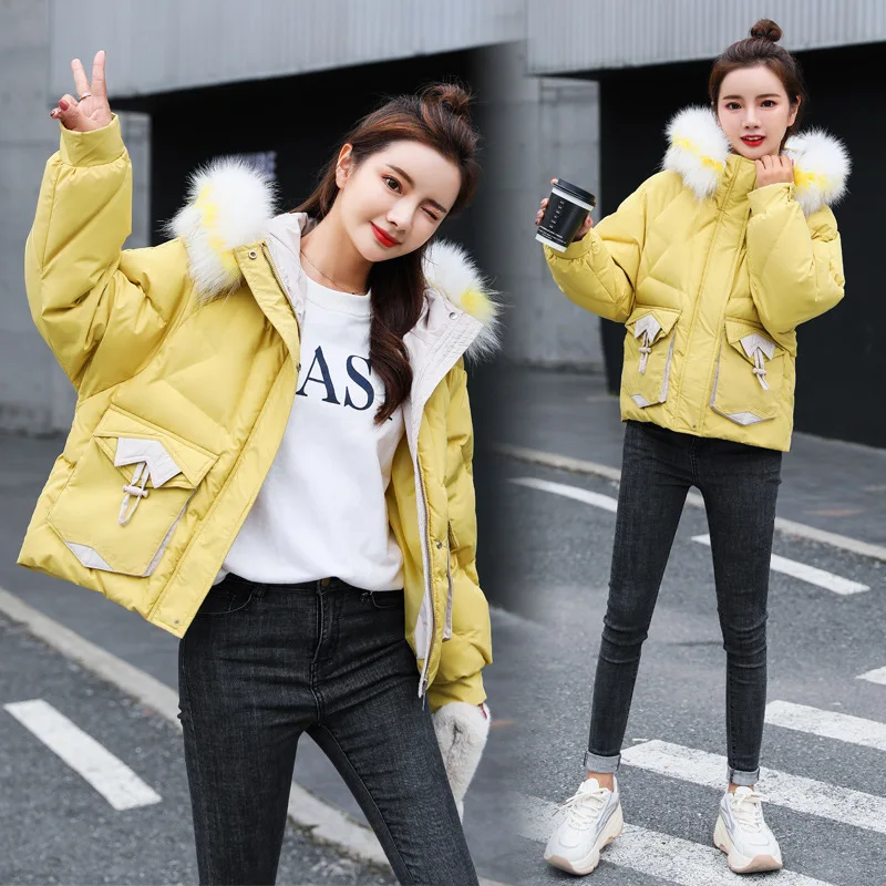 

Down Jacket Cotton-padded Clothes Women's Short Winter 2019 New Style Korean-style Large Size down Coat Cotton-padded Jacket Loo
